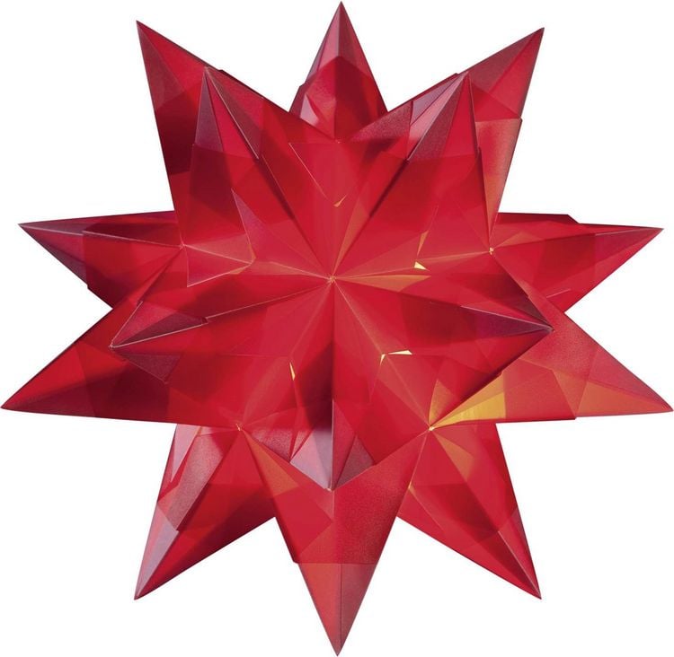 Produktbild: Folia Bascetta-Stern Set, TRANSPARENTPAPIER 115g/m&sup2;, 20x20cm, 32 Blatt, rot