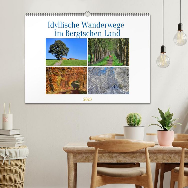 Produktbild: Idyllische Wanderwege im Bergischen Land (Wandkalender 2026 DIN A2 quer), CALVENDO Monatskalender