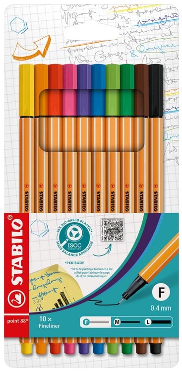 Produktbild: Fineliner - STABILO point 88 - 10er Pack - Standardfarben