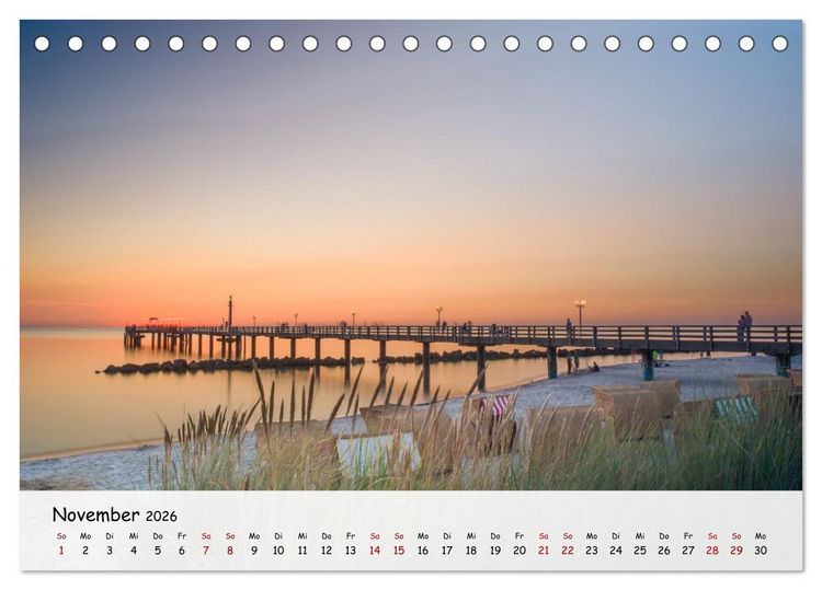Produktbild: Fischland-Dar&szlig;-Zingst - Zwischen Bodden und Ostsee (Tischkalender 2026 DIN A5 quer), CALVENDO Monatskalender