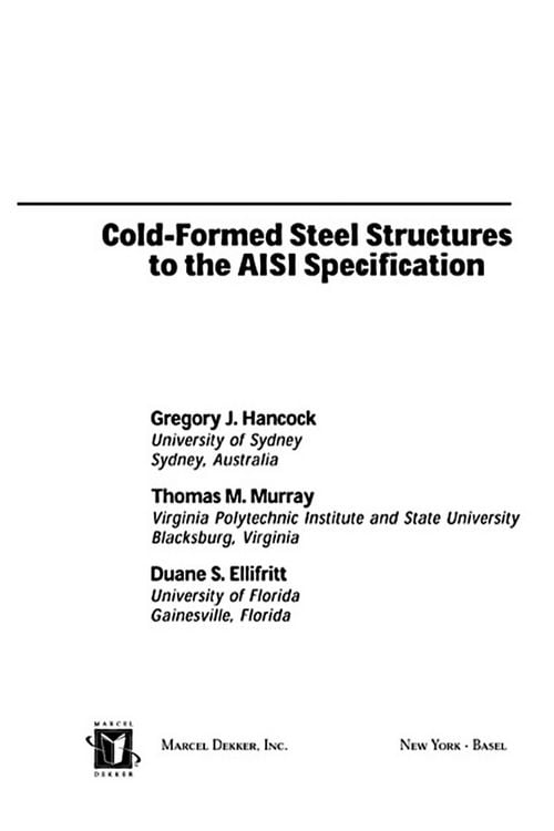 Produktbild: Cold-Formed Steel Structures to the AISI Specification