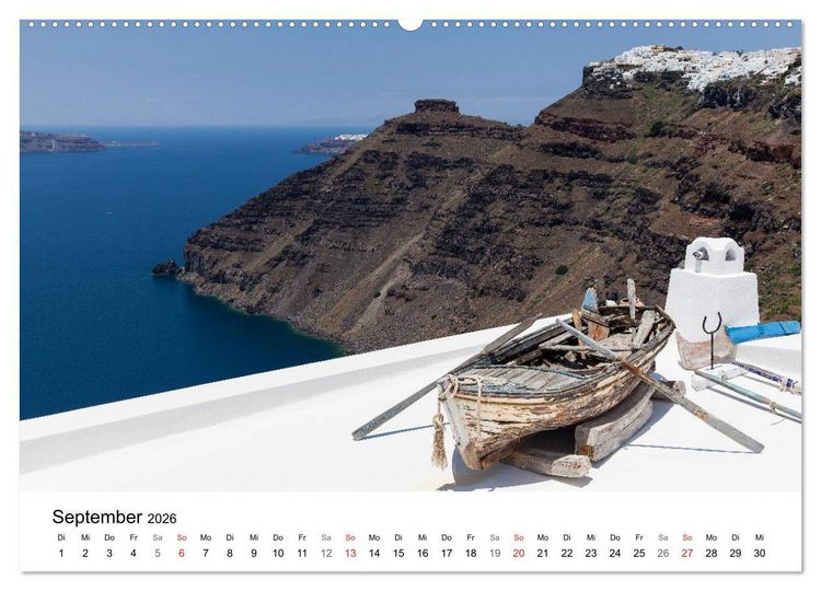 Produktbild: Santorini - Am Krater des Vulkans (Wandkalender 2026 DIN A2 quer), CALVENDO Monatskalender