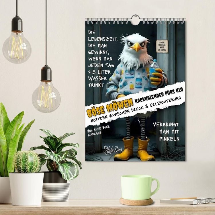 Produktbild: B&ouml;se M&ouml;wen - Kackkalender f&uuml;rs Klo (Wandkalender 2027 DIN A4 hoch), CALVENDO Monatskalender