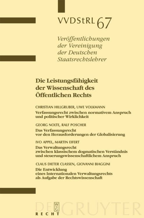 Produktbild: Die Leistungsf&auml;higkeit der Wissenschaft des &Ouml;ffentlichen Rechts