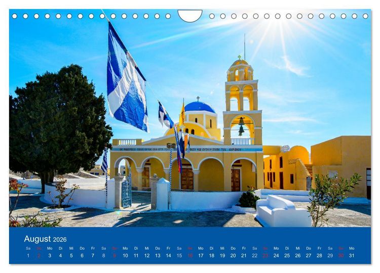 Produktbild: Santorin - eine Insel zum Tr&auml;umen (Wandkalender 2026 DIN A4 quer), CALVENDO Monatskalender