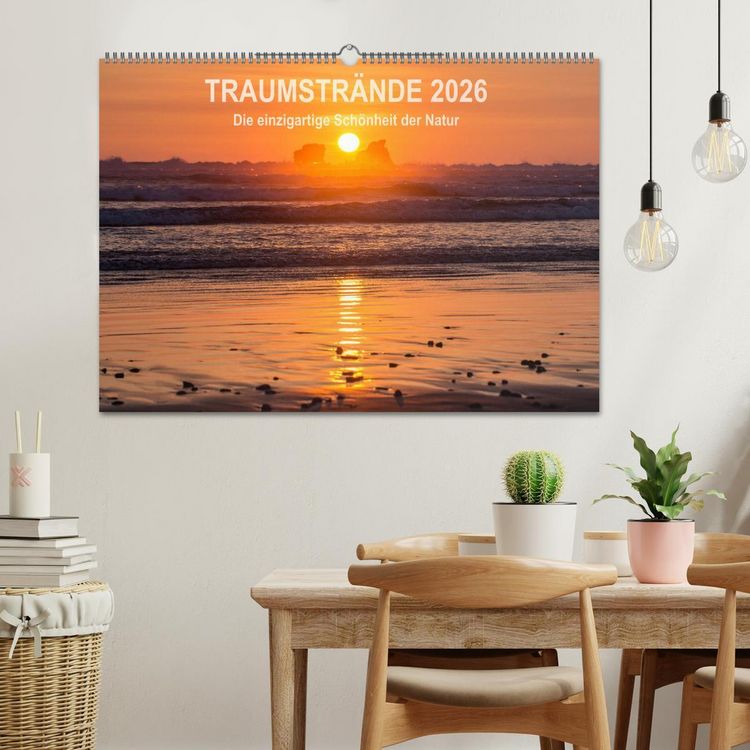 Produktbild: Kalender Traumstr&auml;nde 2026 (Wandkalender 2026 DIN A2 quer), CALVENDO Monatskalender