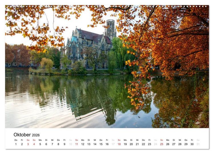 Produktbild: stadtansichten stuttgart (hochwertiger Premium Wandkalender 2026 DIN A2 quer), Kunstdruck in Hochglanz