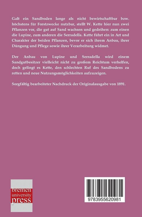 Produktbild: Die Lupine als Feldfrucht/Die Serradella, der Klee des Sandes