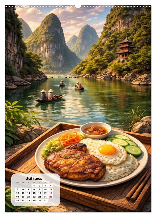 Produktbild: Vietnam - Eine Schlemmerreise durchs Land des aufsteigenden Drachen (hochwertiger Premium Wandkalender 2027 DIN A2 hoch), Kunstdruck in Hochglanz