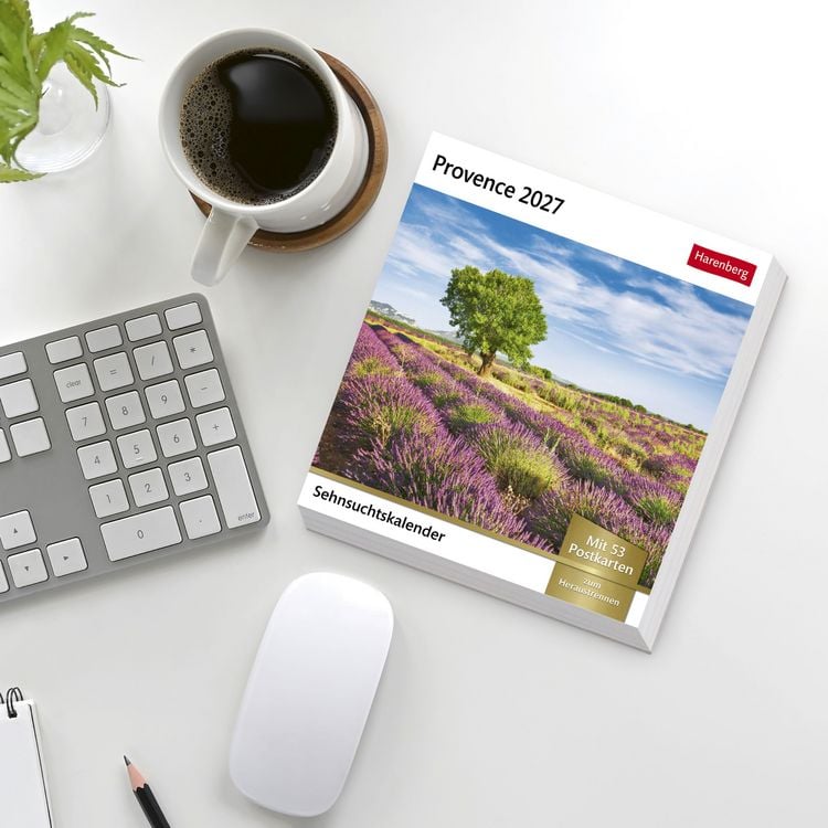 Produktbild: Provence Sehnsuchtskalender 2027 - Wochenkalender mit 53 Postkarten