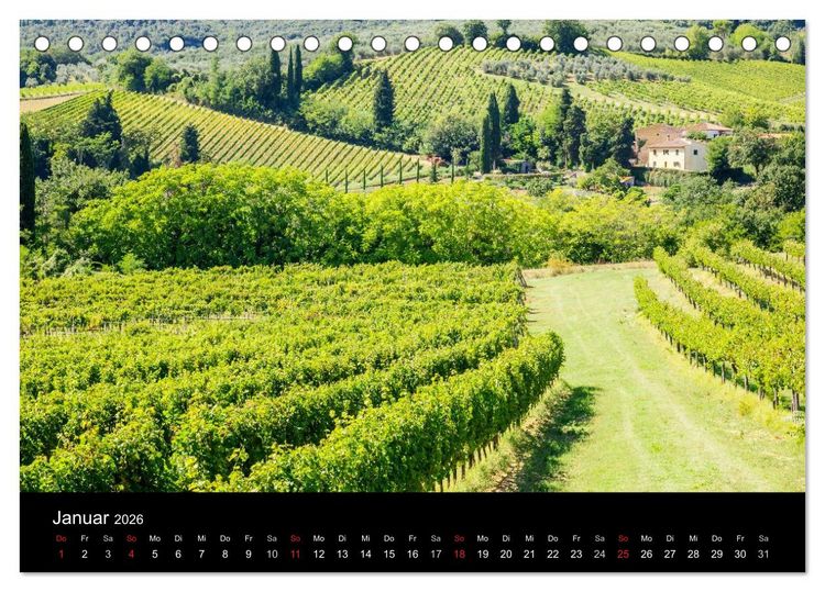 Produktbild: Toskana Landschaften (Tischkalender 2026 DIN A5 quer), CALVENDO Monatskalender