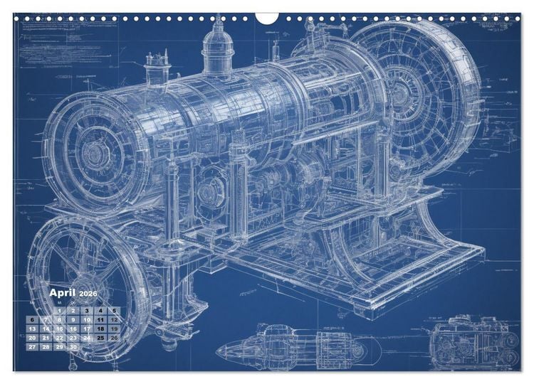 Produktbild: Steampunk - Blaupausen (Wandkalender 2026 DIN A3 quer), CALVENDO Monatskalender