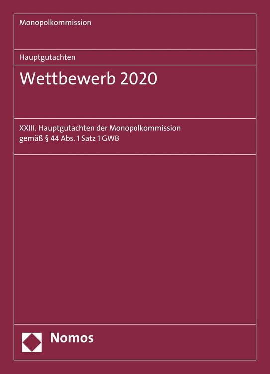 Produktbild: Hauptgutachten. Wettbewerb 2020