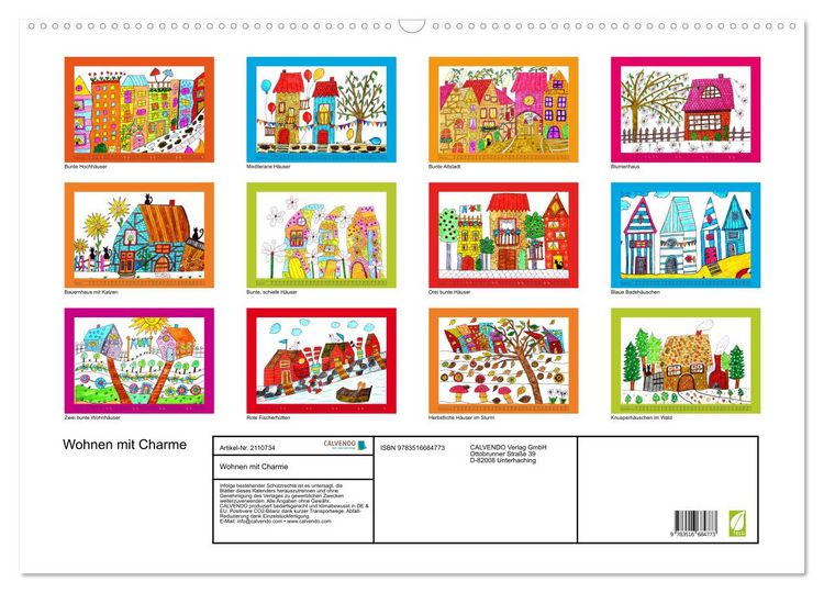 Produktbild: Wohnen mit Charme (Wandkalender 2026 DIN A2 quer), CALVENDO Monatskalender