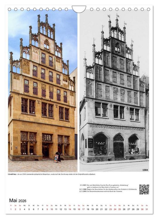 Produktbild: Bielefelder Fotomotive heute und damals mit historischen Ereignissen (Wandkalender 2026 DIN A4 hoch), CALVENDO Monatskalender