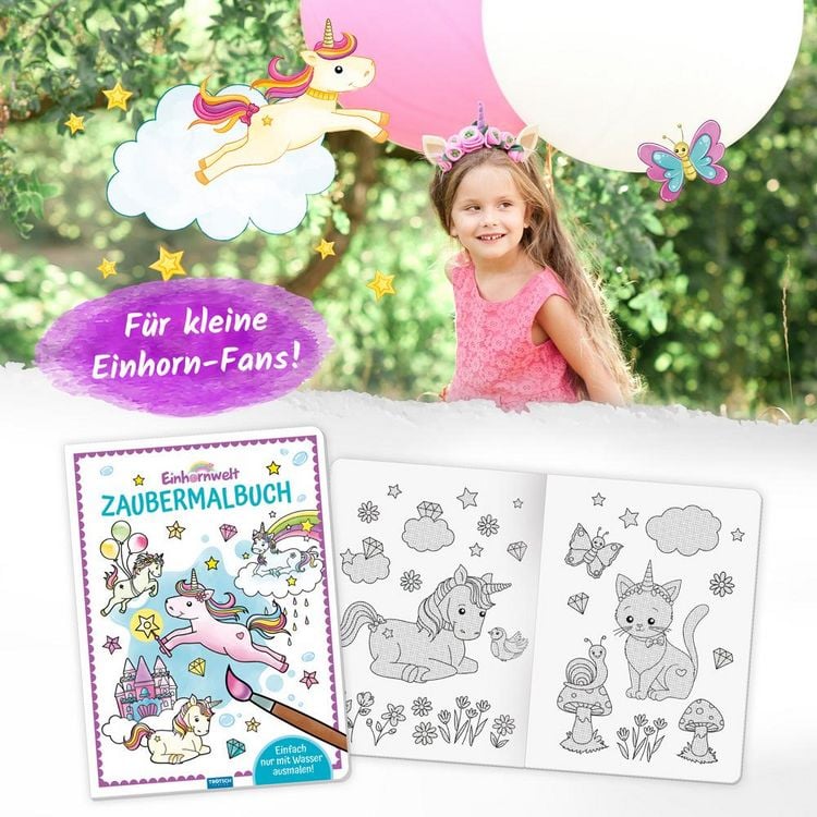 Produktbild: Tr&ouml;tsch Zaubermalbuch Einhornwelt
