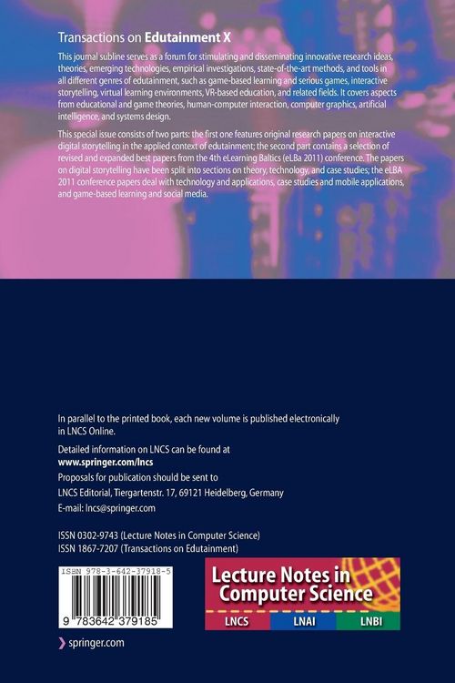Produktbild: Transactions on Edutainment X