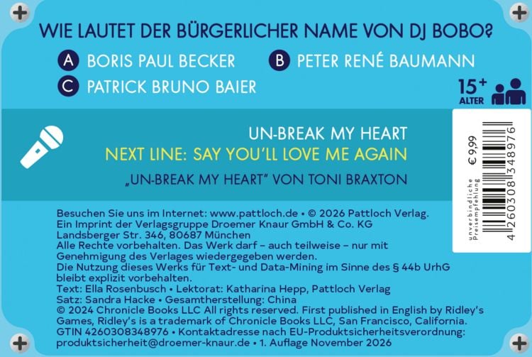 Produktbild: 1990er Musik Trivia Spiel