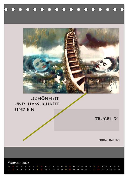 Produktbild: Frida Kahlo - Zitate im Dialog (Tischkalender 2025 DIN A5 hoch), CALVENDO Monatskalender