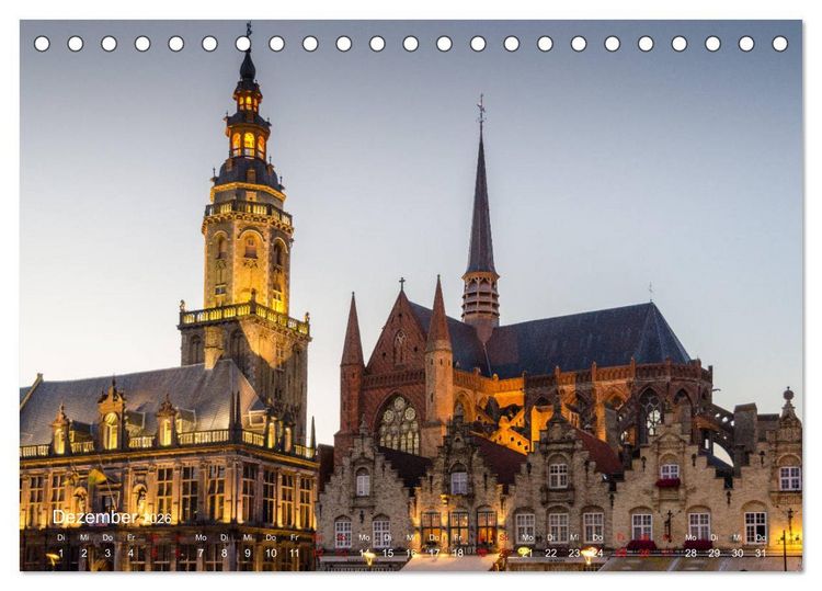 Produktbild: Flandern - Stadt und Strand (Tischkalender 2026 DIN A5 quer), CALVENDO Monatskalender