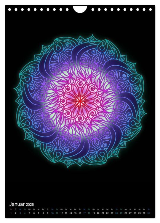 Produktbild: Mandala-Kalender 2026 (Wandkalender 2026 DIN A4 hoch), CALVENDO Monatskalender