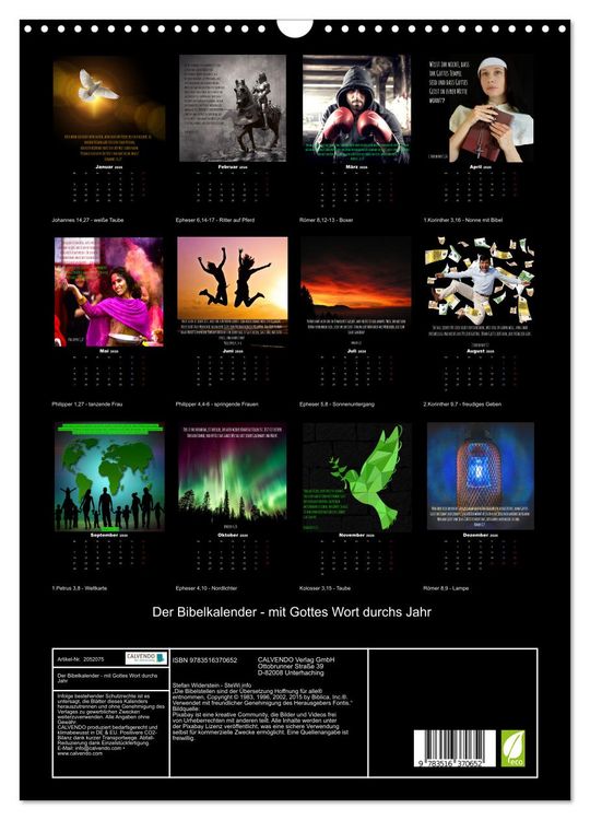 Produktbild: Der Bibelkalender - mit Gottes Wort durchs Jahr (Wandkalender 2026 DIN A3 hoch), CALVENDO Monatskalender