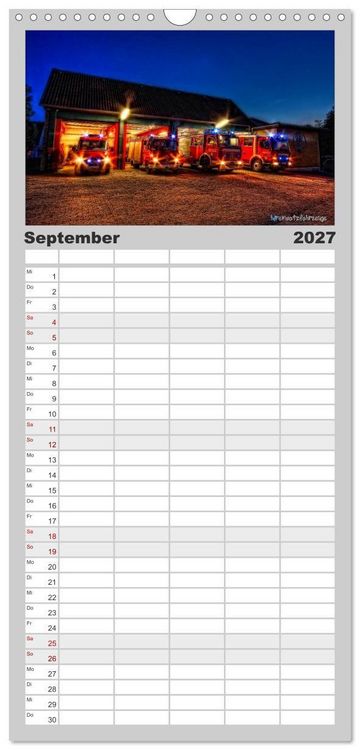 Produktbild: Familienplaner 2027 - HDR Einsatzfahrzeuge mit 5 Spalten (Wandkalender, 21 x 45 cm) CALVENDO
