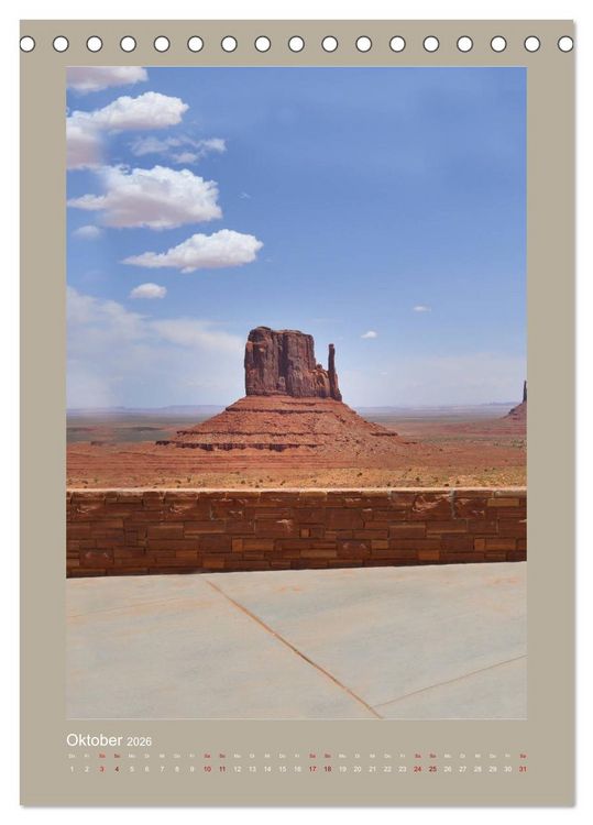 Produktbild: Erlebe mit mir das Monument Valley (Tischkalender 2026 DIN A5 hoch), CALVENDO Monatskalender