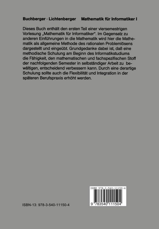 Produktbild: Mathematik f&uuml;r Informatiker I