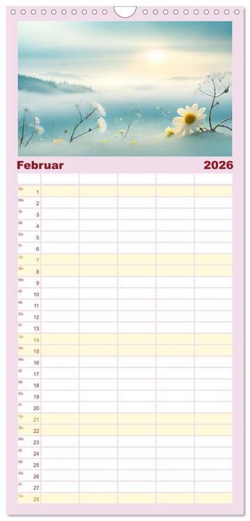 Produktbild: Familienplaner 2026 - Romantischer Terminkalender mit 5 Spalten (Wandkalender, 21 x 45 cm) CALVENDO