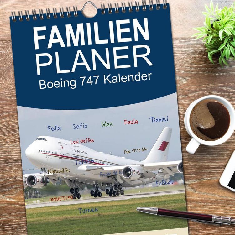 Produktbild: Familienplaner 2026 - Boeing 747 Kalender mit 5 Spalten (Wandkalender, 21 x 45 cm) CALVENDO
