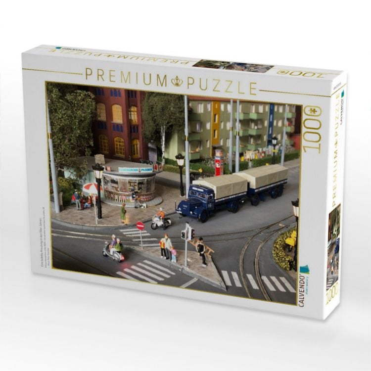 Produktbild: CALVENDO Puzzle Eine belebte Kreuzung in den 50er Jahren | 1000 Teile Lege-Gr&ouml;&szlig;e 64x48cm Foto-Puzzle f&uuml;r gl&uuml;ckliche Stunden