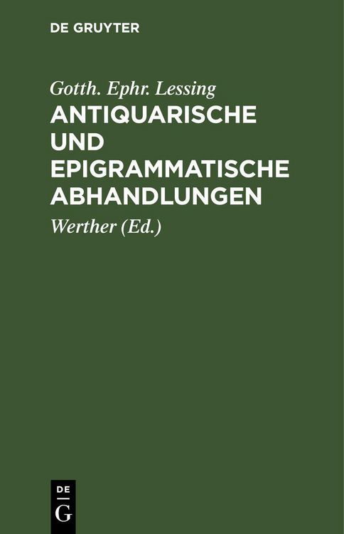 Produktbild: Antiquarische und epigrammatische Abhandlungen