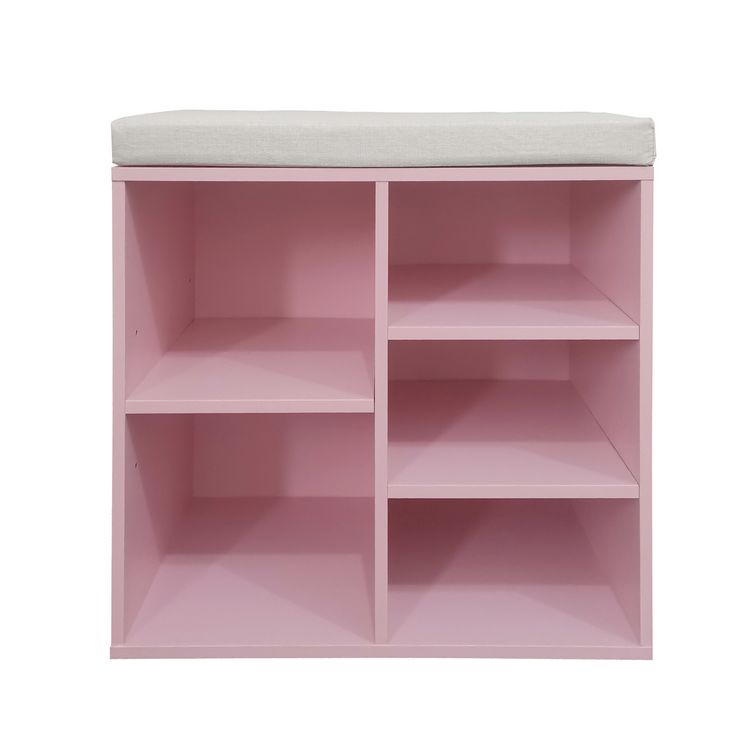 Produktbild: HTI-Living Garderobenbank mit 5 F&auml;chern inkl. Sitzkissen Rosa