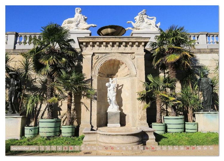 Produktbild: Sanssouci - Ohne Sorge - Schloss und Park (Tischkalender 2026 DIN A5 quer), CALVENDO Monatskalender