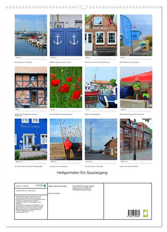 Produktbild: Heiligenhafen Ein Spaziergang (Wandkalender 2026 DIN A2 hoch), CALVENDO Monatskalender