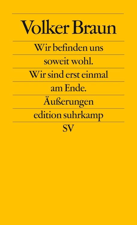 Produktbild: Wir befinden uns soweit wohl. Wir sind erst einmal am Ende