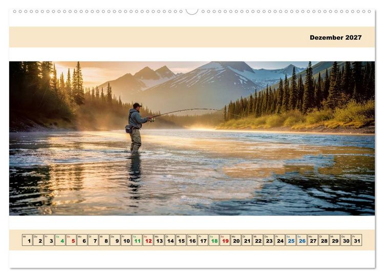 Produktbild: Alaska - Angeln auf Lachs - Panorama (hochwertiger Premium Wandkalender 2027 DIN A2 quer), Kunstdruck in Hochglanz