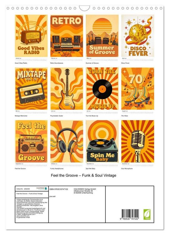 Produktbild: Feel the Groove &ndash; Funk & Soul Vintage (Wandkalender 2026 DIN A3 hoch), CALVENDO Monatskalender