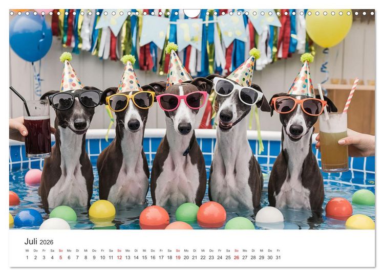 Produktbild: Funny Greyhounds - Windhunde mal anders (Wandkalender 2026 DIN A3 quer), CALVENDO Monatskalender