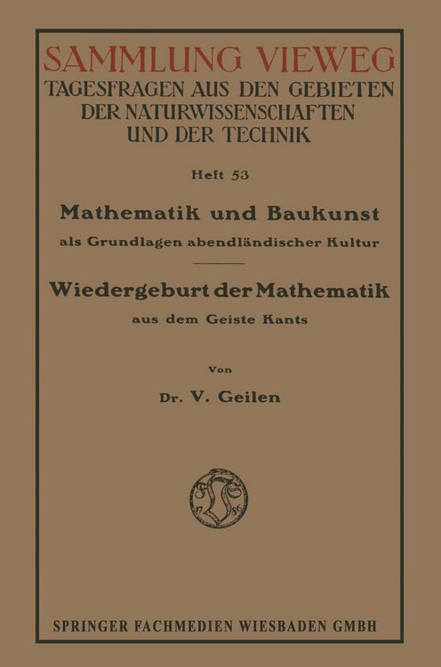 Produktbild: Mathematik und Baukunst als Grundlagen abendl&auml;ndischer Kultur