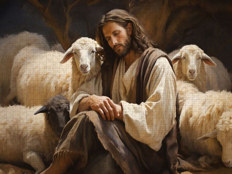 Produktbild: CALVENDO Puzzle Der gute Hirte - Jesus Christus - Bibel | 1000 Teile Lege-Gr&ouml;&szlig;e 64x48cm Foto-Puzzle f&uuml;r gl&uuml;ckliche Stunden