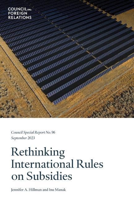 Produktbild: Rethinking International Rules on Subsidies