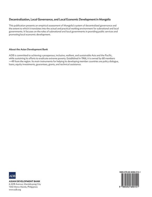 Produktbild: Decentralization, Local Governance, and Local Economic Development in Mongolia