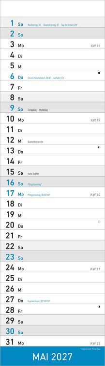 Produktbild: Streifenplaner Mini BLAU 2027