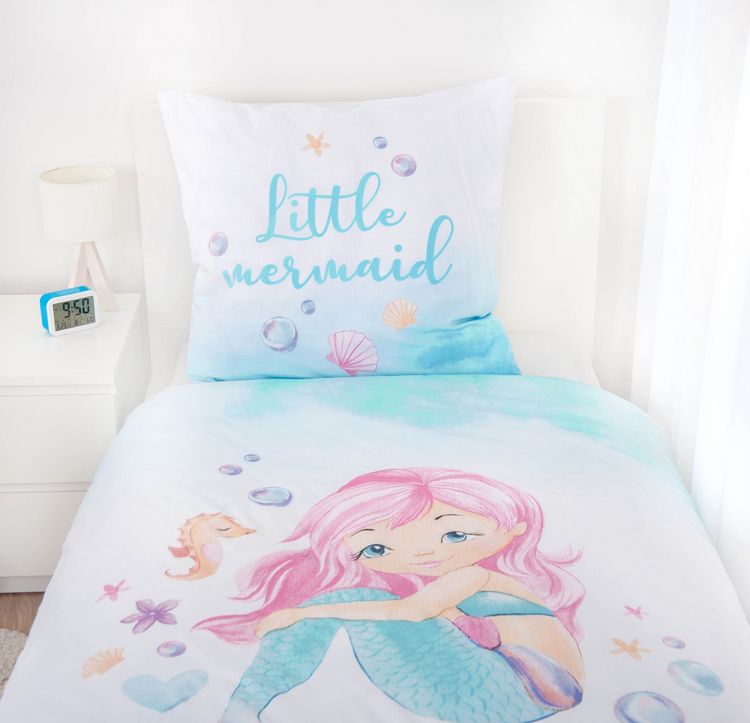 Produktbild: Young Collection 4451250050 - YC Little mermaid Bettw&auml;sche, 80x80 cm + 135x200 cm, 100% Baumwolle