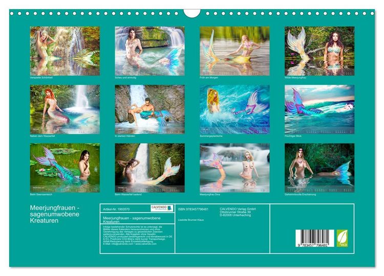 Produktbild: Meerjungfrauen - sagenumwobene Kreaturen (Wandkalender 2026 DIN A3 quer), CALVENDO Monatskalender