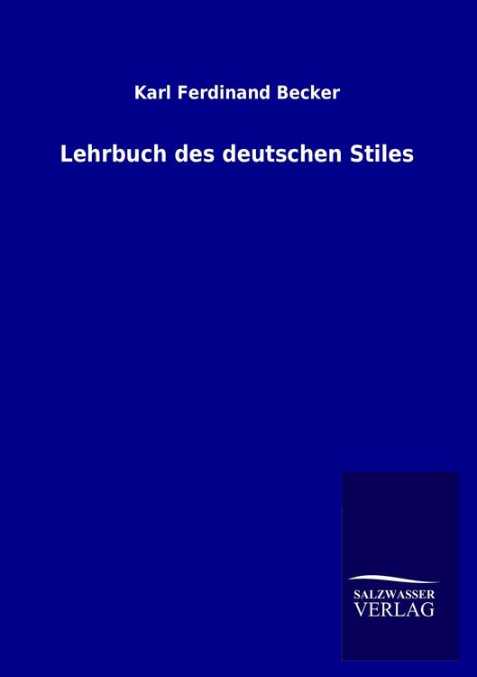 Produktbild: Lehrbuch des deutschen Stiles