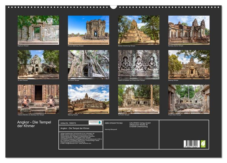 Produktbild: Angkor - Die Tempel der Khmer (Wandkalender 2026 DIN A2 quer), CALVENDO Monatskalender