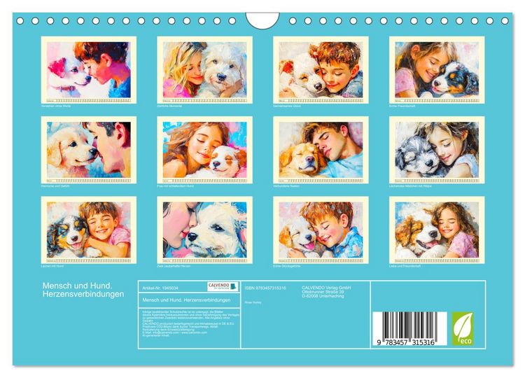 Produktbild: Mensch und Hund. Herzensverbindungen (Wandkalender 2026 DIN A4 quer), CALVENDO Monatskalender